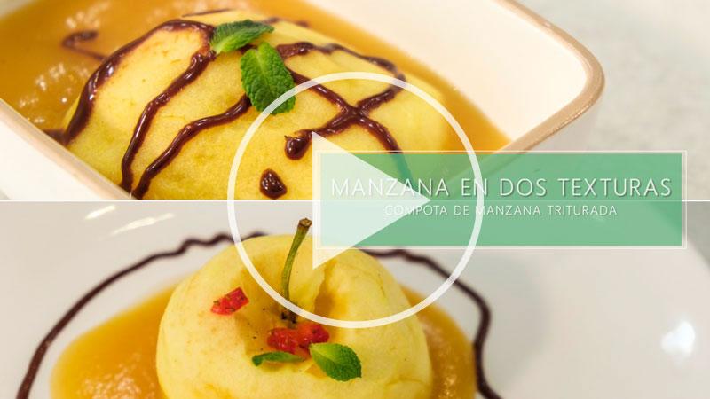 Manzana en dos texturas