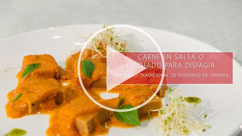 Carne en salsa o estofado para disfagia