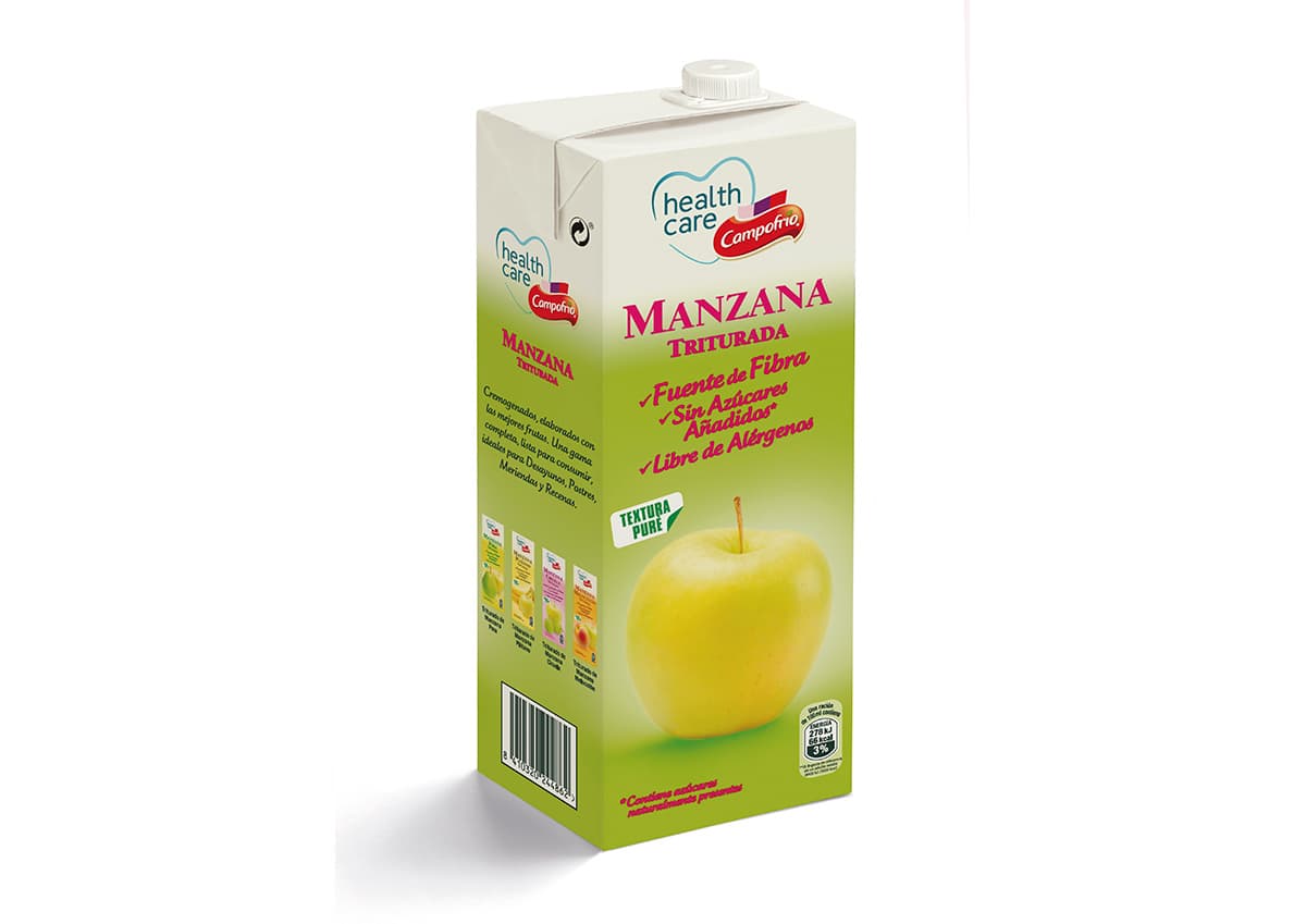 Campofrío Health Care Compota de Fruta - Cremogenado  de Manzana y Melocoton
