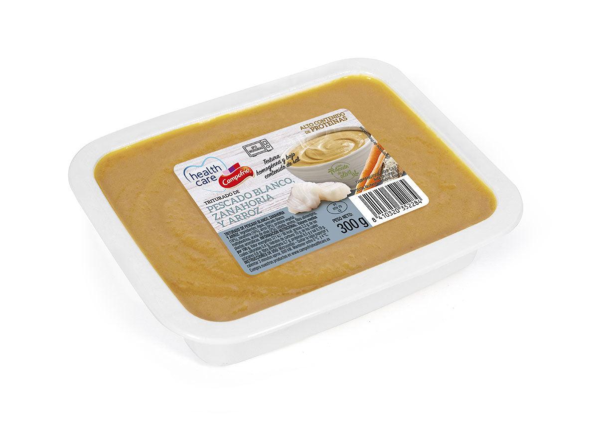 Puré de pescado blanco, zanahoria y arroz