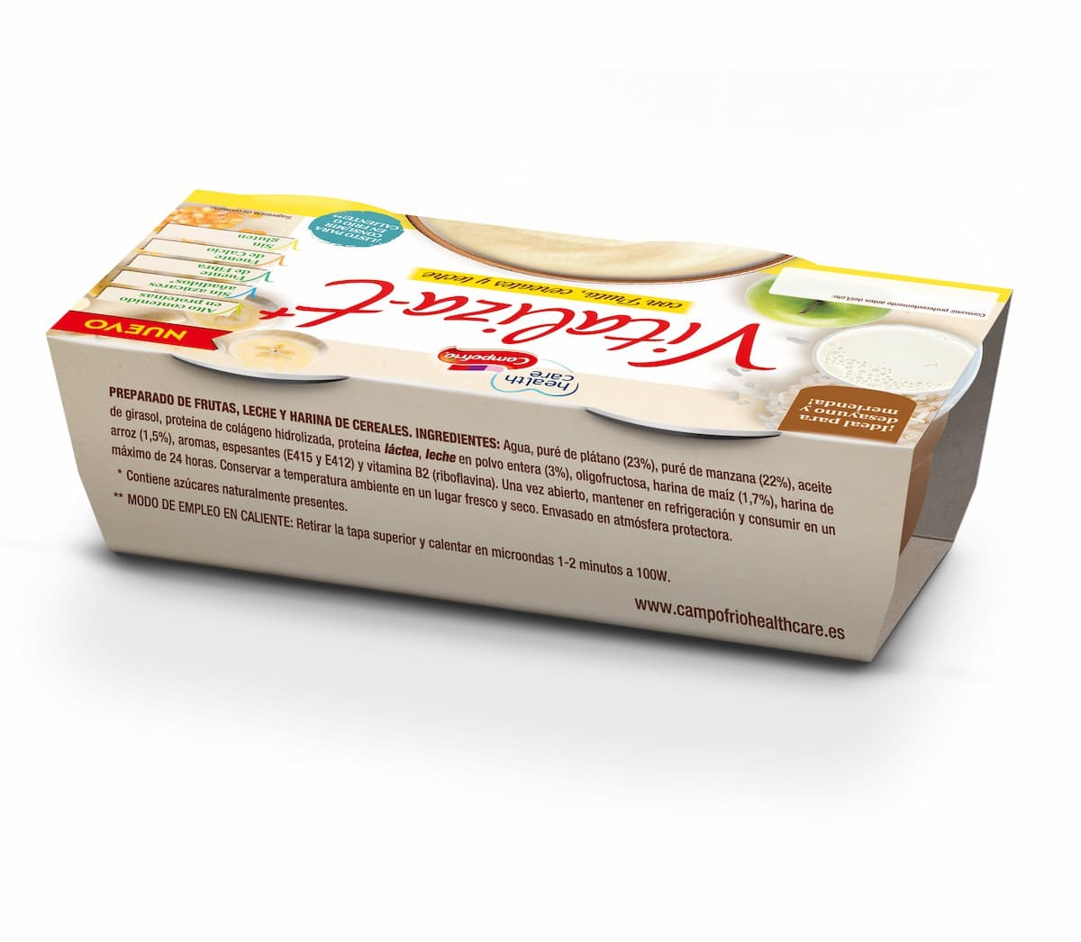 VITALIZAT con fruta, cereales y leche