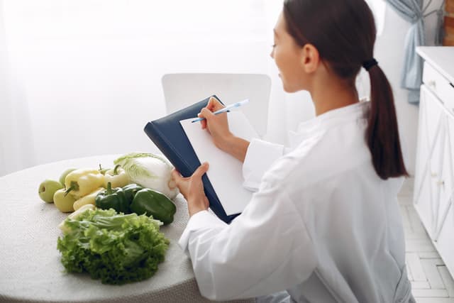 beautiful doctor kitchen with vegetables