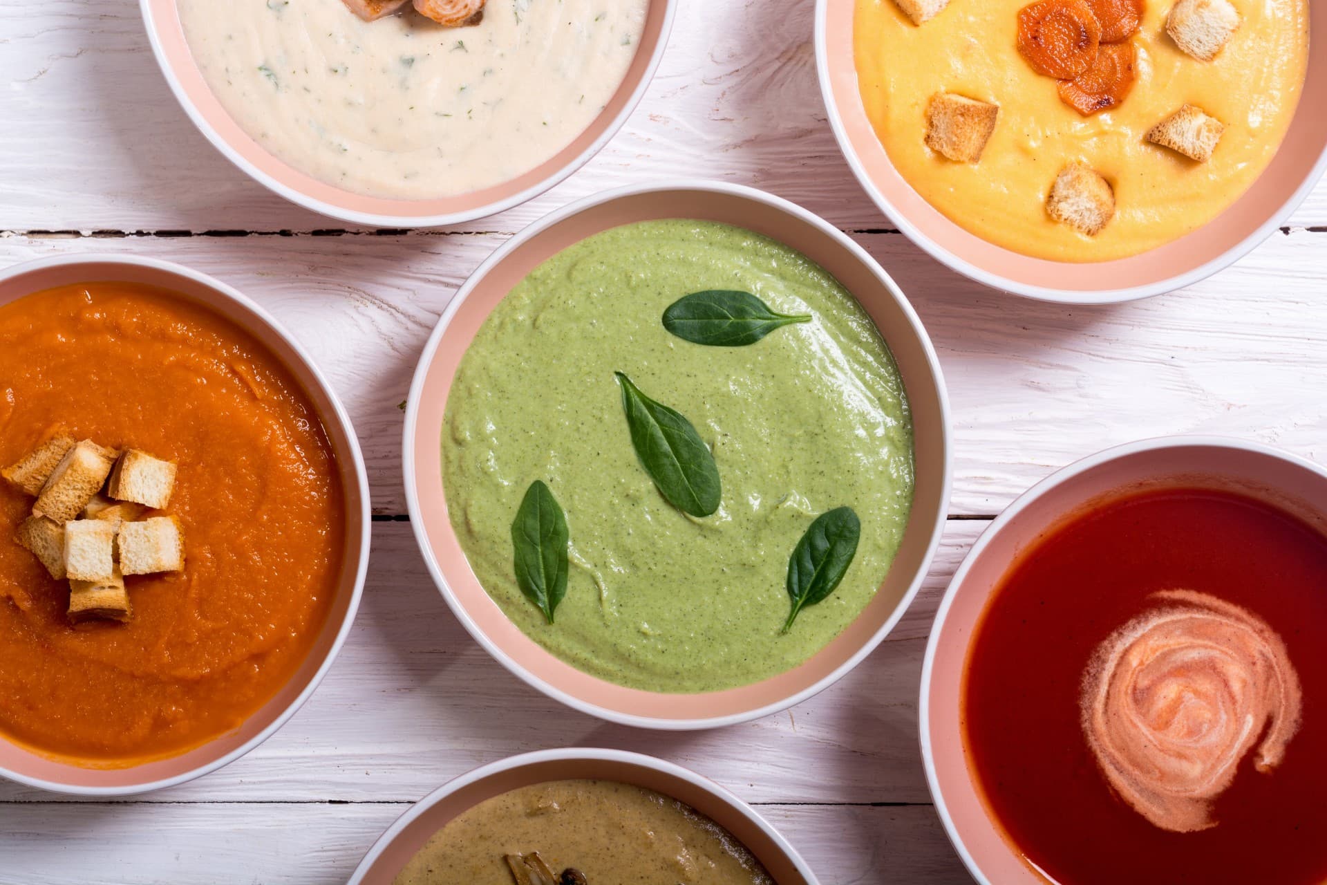 set cream soups pumpkin salmon carrots broccoli tomato mushrooms