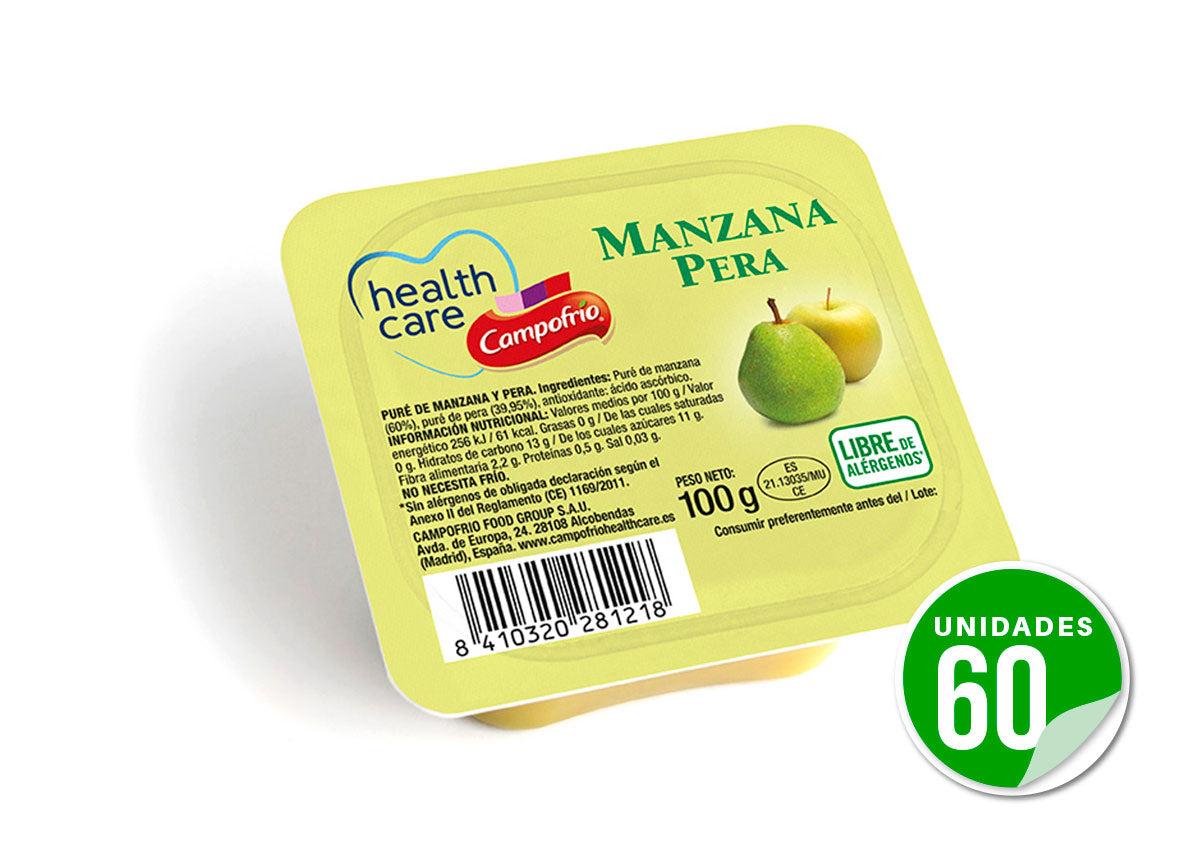 Manzana y pera triturada 100g 60 Ud.